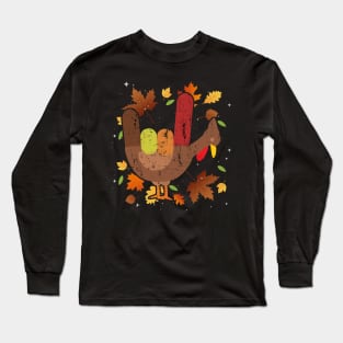 American Sign Language I Love You Thanksgiving Turkey Long Sleeve T-Shirt